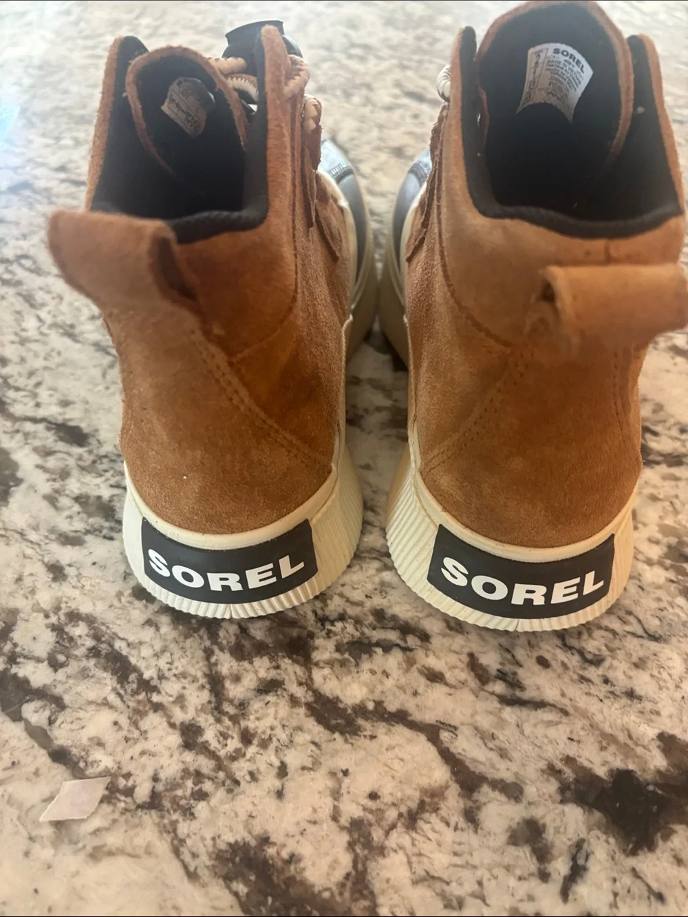 Sorel Boys Brown Suede & Black Rubber Toe Duck Boots